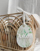 Printed Easter egg shaped tag