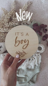 Double sided “it’s a boy / it’s a girl” baby announcement plaque