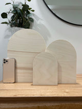 Wooden arch freestanding photo block - three sizes