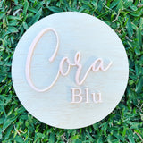 First and middle name birth announcement plaque