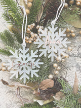 Frosted snowflake Christmas ornament