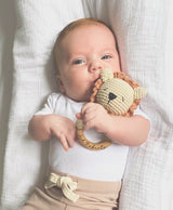Crochet baby rattle - Lion