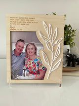 Memorial plaque with photo - olive branch