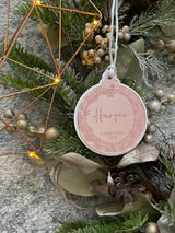 Mirror Christmas bauble ornament - your choice of text