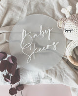 Acrylic pregnancy / baby announcement plaque - frosted