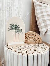 Arch plaque with printed palm trees