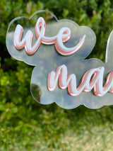 Double layered floating cake topper