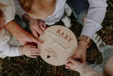 Baby [surname] coming pregnancy announcement plaque
