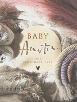 Baby [surname] coming pregnancy announcement plaque