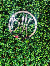 Round hoop cut-out sign