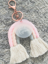 Macrame rainbow bag tag