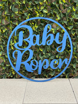 Round hoop cut-out sign