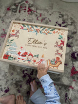Christmas Eve keepsake box - Santa, elves, sleigh
