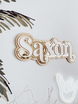 Triple layered name plaque