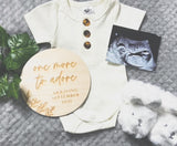 One More To Adore pregnancy announcement plaque