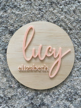 First and middle name birth announcement plaque