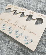 Wardrobe clothing dividers - printed eucalyptus leaf design