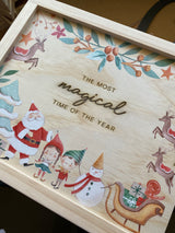 Christmas Eve keepsake box - Santa, elves, sleigh