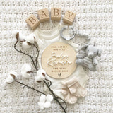 “Our little miracle” pregnancy announcement plaque