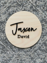 First and middle name birth announcement plaque