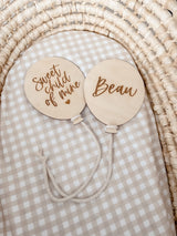 Engraved balloon plaque - “Sweet child of mine” - wooden