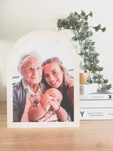 Wooden arch freestanding photo block - three sizes