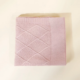 Diamond knit heirloom baby blanket - with personalised leather tag