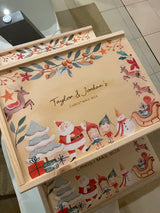 Christmas Eve keepsake box - Santa, elves, sleigh