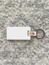 Photo keyring - with leather strap and metal ring of your choice