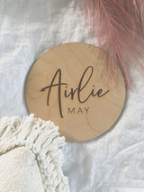 Name and middle name plaque with olive branch, botanical or no image