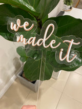 Double layered floating cake topper