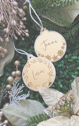 Mirror Christmas bauble ornament - your choice of text