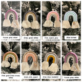 Macrame rainbow Christmas ornament - personalised with letter