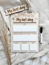 My first / last day - interchangeable milestone board - leafy vine