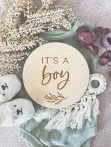 Double sided “it’s a boy / it’s a girl” baby announcement plaque