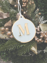 Round bauble ornament with initial