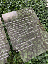 Wedding vows on clear acrylic - set of 2