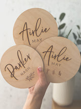 Name and middle name plaque with olive branch, botanical or no image