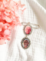 Wedding bouquet photo tag charm pin