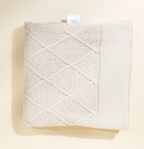 Diamond knit heirloom baby blanket - with personalised leather tag