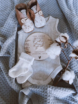 “Our little miracle” pregnancy announcement plaque