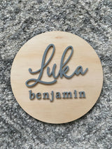 First and middle name birth announcement plaque