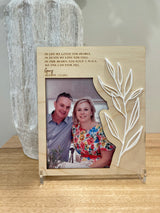 Memorial plaque with photo - olive branch
