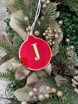 Round bauble ornament with initial