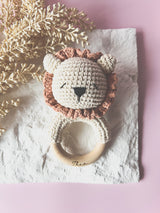 Crochet baby rattle - Lion