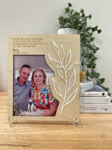 Memorial plaque with photo - olive branch