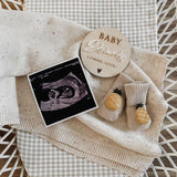 Baby [surname] coming pregnancy announcement plaque