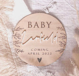 Botanical pregnancy announcement plaque