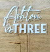 Double layered floating cake topper
