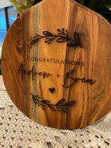 Personalised engraved cheeseboard